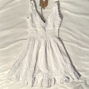 Cotton Natural White Dress Made Peru NWT Kids Girls 2T Toddler Fir Flare V-neck